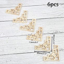 Natural Solid Wood Carved Onlay Applique Craft&nbsp;WOOD-FH0001-30