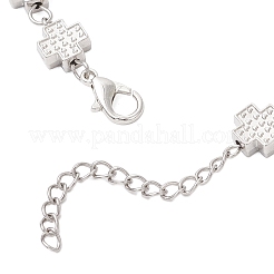 Cross Alloy Link Bracelets for Women&nbsp;BJEW-JB12025