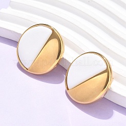 Flat Round 304 Stainless Steel Stud Earrings&nbsp;EJEW-C142-04G-02