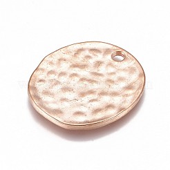Alloy Blank Flat Round Hammered Pendants&nbsp;LS-PALLOY-M031-07RG