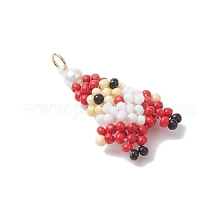 Glass Seed Beaded Santa Claus Pendants&nbsp;PALLOY-MZ01031