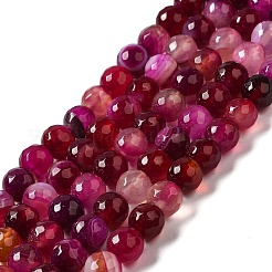 Natural Striped Agate/Banded Agate Beads Strands&nbsp;G-A246-8mm-13