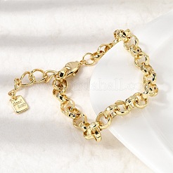 Brass Rolo Chain Bracelets foe Women&nbsp;BJEW-L718-01G