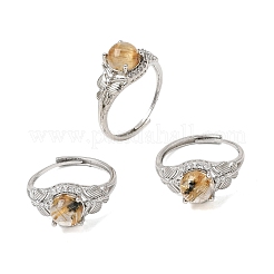Brass Micro Pave Cubic Zirconia Finger Rings&nbsp;CU-CBA260E-18P
