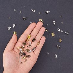 Basic Jewelry Findings with Brass Lobster Clasp Iron Jump Rings Ribbon Ends for Jewelry Making&nbsp;IFIN-PH0009-01