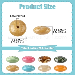 160Pcs 8 Colors Acrylic Imitation Gemstone Beads&nbsp;MACR-YW0004-87