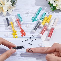790Pcs 15 Style 2-Hole Opaque Glass Seed Beads. Rectangle&nbsp;SEED-NB0001-77