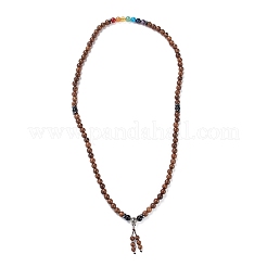 Natural Wood Stackable Beads Bracelets for Men Woman&nbsp;BJEW-JB07022-01