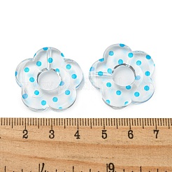 Transparent Printed Acrylic Beads&nbsp;OACR-H124-05B-04