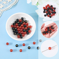 52Pcs 2 Colors Natural Carnelian and Black Onyx(Dyed & Heated) Beads&nbsp;G-SC0003-82