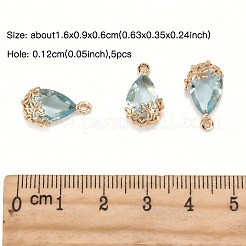 5Pcs 5 Colors Transparent Glass Pendants&nbsp;GLAA-YW0005-79
