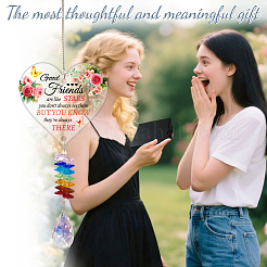 Glass Teardrop Hanging Suncatchers&nbsp;HJEW-WH0201-001