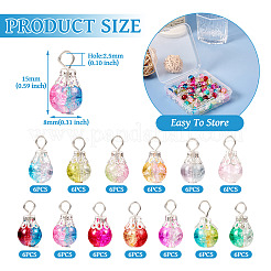 78Pcs 13 Colors Transparent Spray Painting Crackle Glass Charms&nbsp;PALLOY-TAC0088