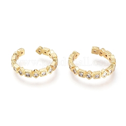 Brass Micro Pave Clear Cubic Zirconia Cuff Rings&nbsp;RJEW-I073-03G