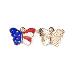 American Flag Style Alloy Enamel Pendants&nbsp;X-ENAM-K067-41