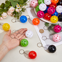 45Pcs 9 Colors Hollow Ball Platic Keychain&nbsp;KEYC-FH00093