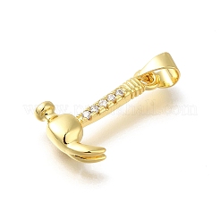 Rack Plating Brass Micro Pave Cubic Zirconia Pendants&nbsp;KK-Z086-66G-02