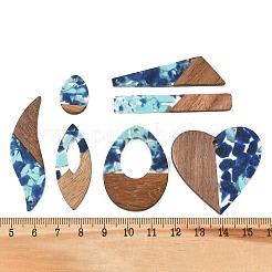 Walnut Wood & Transparent Resin Pendants&nbsp;WD-CBA583A-09