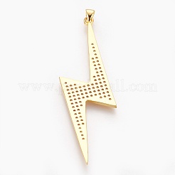 Brass Micro Pave Cubic Zirconia Big Pendants&nbsp;X-ZIRC-E153-11G-NR