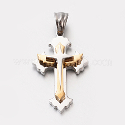 New Gift Unisex 201 Stainless Steel Cross Pendants&nbsp;STAS-F010-12