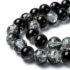 Spray Painted Crackle Glass Beads Strands&nbsp;CCG-Q002-8mm-11
