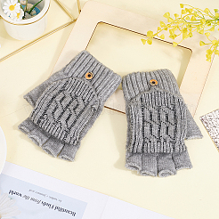 Alpaca Wool & Spandex Winter Knitted Convertible Fingerless Gloves&nbsp;AJEW-WH20042-30C