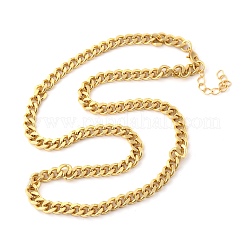 Brass Cuban Link Chain Necklacea for Women Men&nbsp;NJEW-F337-03G-02