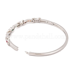 Brass Pave Colorful Glass Hinged Bangles for Women&nbsp;BJEW-S147-21A-P