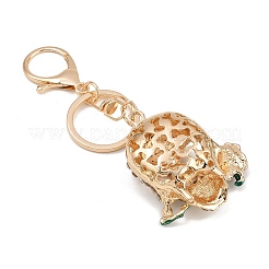 Skull with Rose Alloy Rhinestone Pendant Decoration Keychains&nbsp;KEYC-B019-02