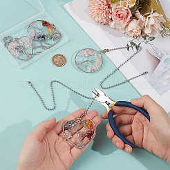 4Pcs Tree of Life Alloy & Chakra Gemtsone Charms Ceiling Fan Pull Chain Extenders&nbsp;PALLOY-BC00002
