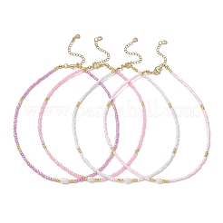 4Pcs 4 Colors Natural Cultured Freshwater Pearl & Glass Seed Beaded Necklaces&nbsp;NJEW-JN05234