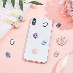 Resin Cameo Lady Head Cabochons&nbsp;CRES-CA0001-02