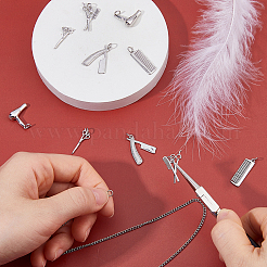 10Pcs 5 Styles Hair Care Series Rack Plating Brass & Cubic Zirconia Pendants&nbsp;KK-HS0002-13P