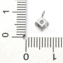 304 Stainless Steel Micro Pave Cubic Zirconia Pendants&nbsp;STAS-U042-02B-P