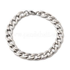 201 Stainless Steel Curb Chain Bracelets for Men&nbsp;STAS-T077-22B-02P