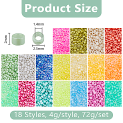 72G 18 Styles 6/0 Glass Seed Beads&nbsp;SEED-DC0001-19