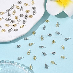 60Pcs 2 Colors 304 Stainless Steel Cup Pearl Peg Bails Pin Pendants&nbsp;STAS-YW0003-64