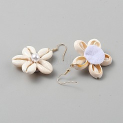 Shell Dangle Earrings&nbsp;EJEW-WH0100-003G