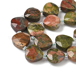 Natural Unakite Beads Strands&nbsp;G-D316-A13