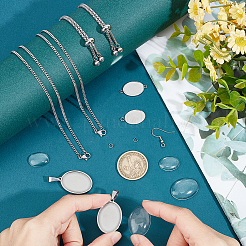 DIY Oval Blank Dome Jewelry Set Making Kit&nbsp;DIY-UN0050-26