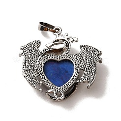 Natural & Synthetic Mixed Gemstone Heart Pendants&nbsp;KK-K331-01AS