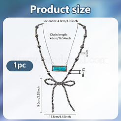 CCB Zinc Alloy and Synthetic Stone Bowknow Necklace&nbsp;NJEW-WH0040-01B