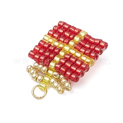 Glass Seed Beaded Christmas Gift Pendants&nbsp;PALLOY-MZ00899-01