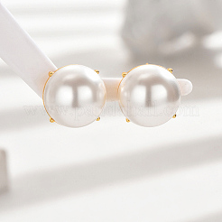 Fashionable Brass Half Round Stud Earrings&nbsp;OO2470