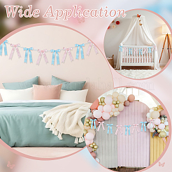 Polyester Bowknot Hanging Banner&nbsp;OFST-WH0004-121A