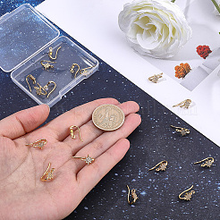 20Pcs Brass Micro Pave Clear Cubic Zirconia Star Earring Hooks&nbsp;KK-BBC0028-99