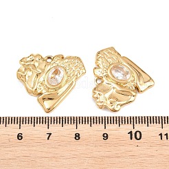 304 Stainless Steel Clear Cubic Zirconia Pendants&nbsp;STAS-G394-09G