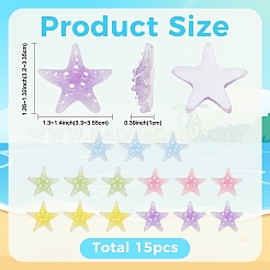 15Pcs 5 Colors Transpant Resin & Paillette Decoden Cabochons&nbsp;CRES-YW0002-86