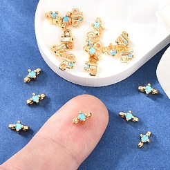 SHEGRACE Brass Micro Pave Cubic Zirconia Connector Charms&nbsp;XGRQ5K404-833G-B