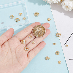16Pcs 4 Style Rack Plating Brass Cubic Zirconia Bead Caps&nbsp;KK-BC0013-52